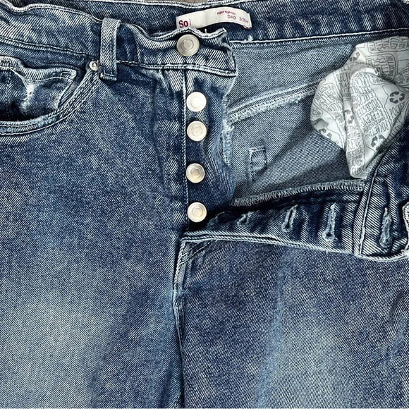 SO super high rise Dad Jeans Bandana Patchwork Denim Jeans size 3/26 - Picture 8 of 13